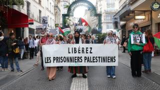 Paris'te İsrail'in Filistinli esirleri hedef alan "idam yasası"na karşı protesto düzenlendi