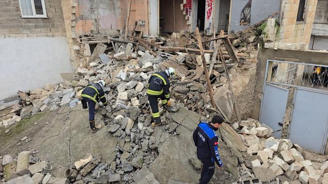 Gaziantep'te sağanak sonrası ev çöktü