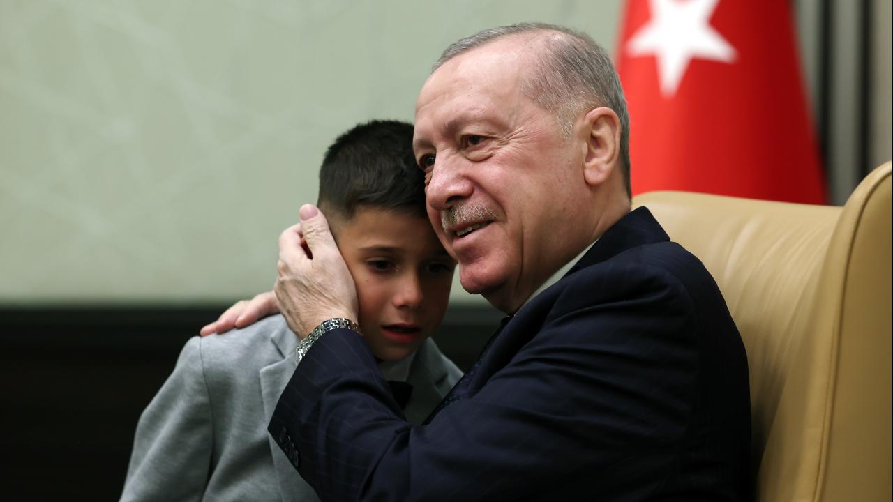 Cumhurbaşkanlığı Külliyesi’ndeki 23 Nisan kabulünde duygu dolu anlar