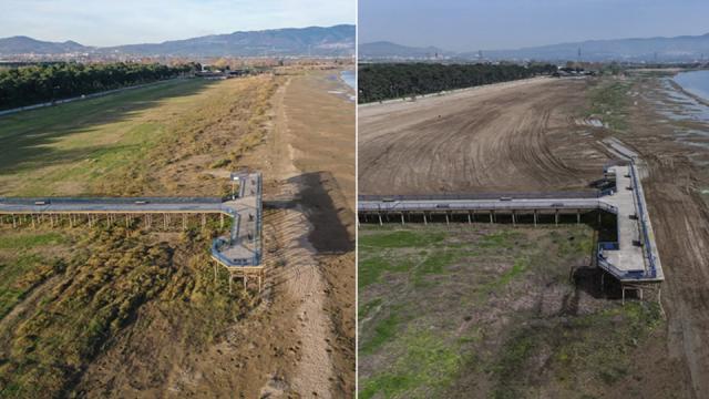 Bursa'da barajları dolduran yağışlar İznik Gölü'ne fayda etmedi