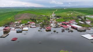 Ambar Barajı dolunca su altında kalan havzadaki yapılar dronla görüntülendi
