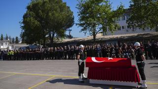 Trafik kazasında şehit olan polis Serkan Hızlı için tören düzenlendi