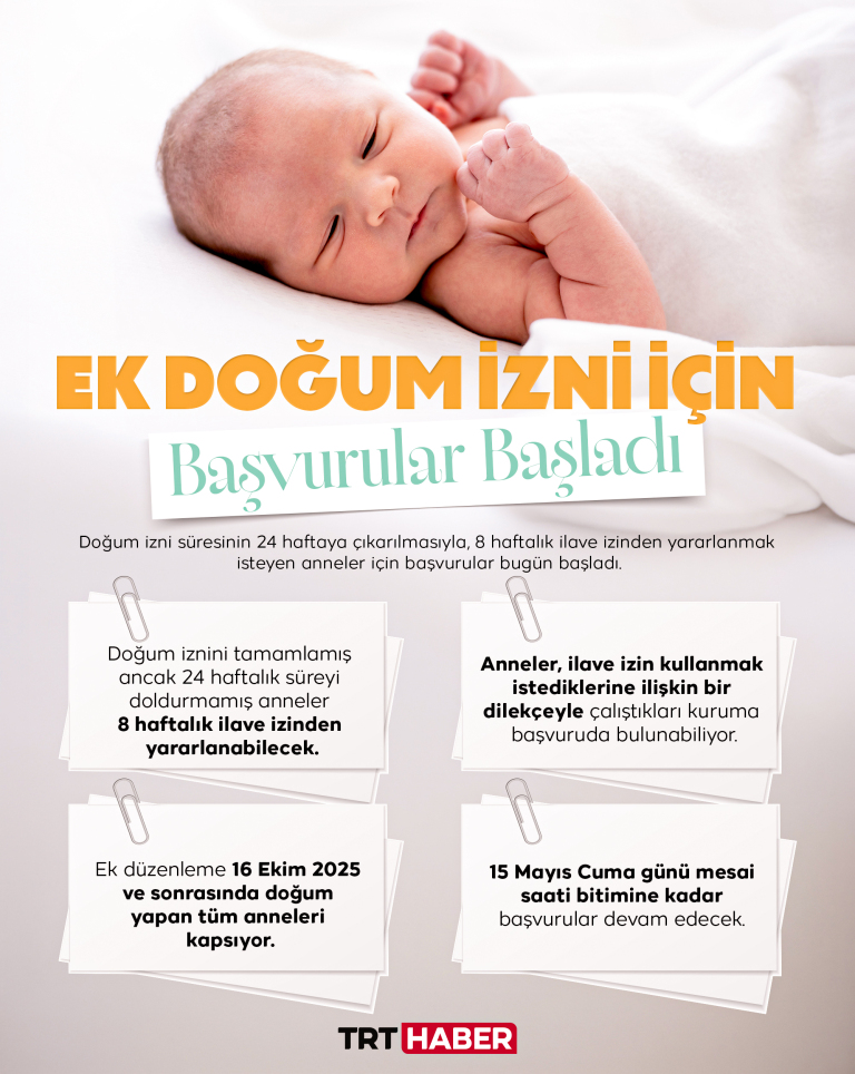 Ek doğum izni için başvurular başladı