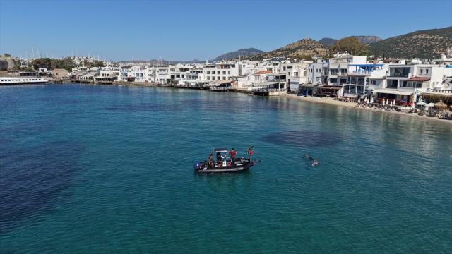 Bodrum'da dalgıçlar denizden 250 kilogram atık çıkardı