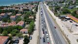 Tekirdağ-İstanbul yolunda bayram tatilinden dönüş yoğunluğu yaşanıyor