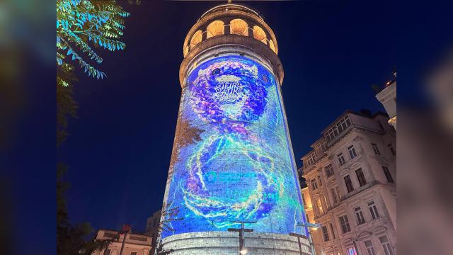Galata Kulesi'nde "Sıfır Atık" temalı mapping gösterisi