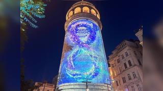 Galata Kulesi'nde "Sıfır Atık" temalı mapping gösterisi