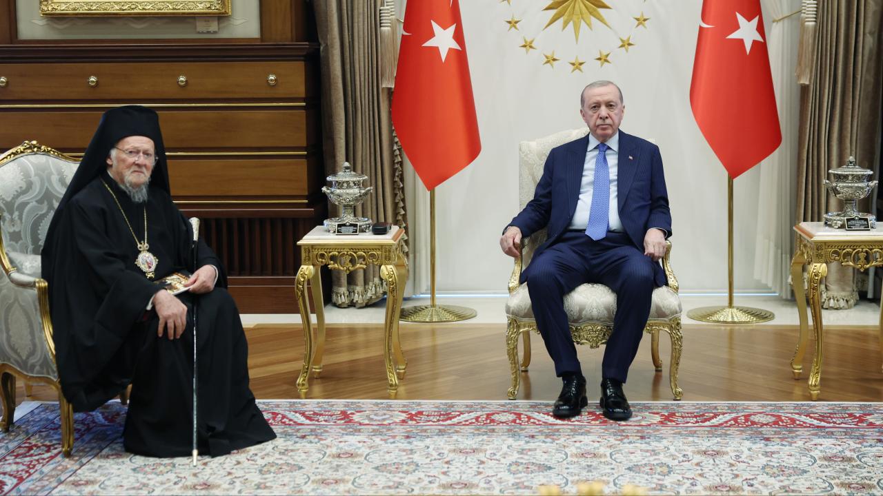 Cumhurbaşkanı Erdoğan, Fener Rum Patriği Bartholomeos’u kabul etti