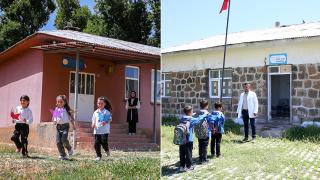 Hakkari ve Muş'ta iki mezradaki 7 öğrenci karne heyecanı yaşadı