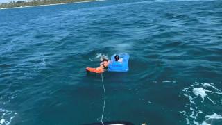 Didim açıklarında deniz yatağıyla sürüklenen çocuk kurtarıldı