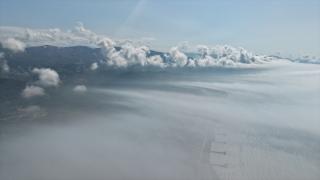 Sinop'ta etkili olan "sis denizi" dronla görüntülendi