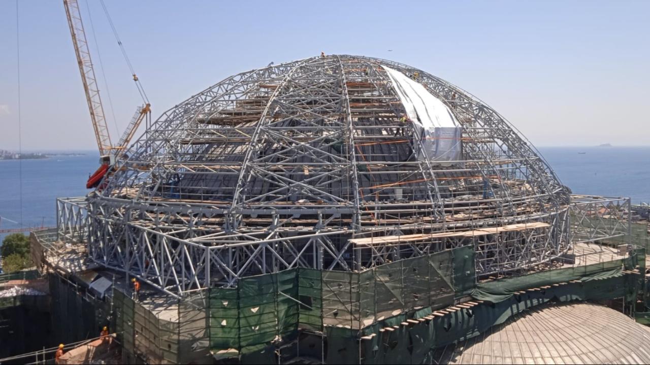 Ayasofya'nın ana kubbesinde restorasyon çalışmaları sürüyor