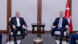 Bakan Fidan, Hamas Siyasi Büro Başkanı Hayye ve beraberindeki heyeti kabul etti
