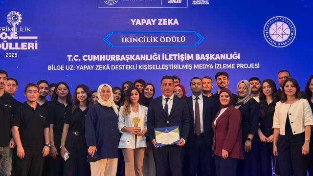 İletişim Başkanlığının yapay zekalı medya izleme projesi Bilge Uza ödül haber görseli