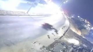 Bodrum'da kontrolden çıkan otomobil yol kenarına savruldu