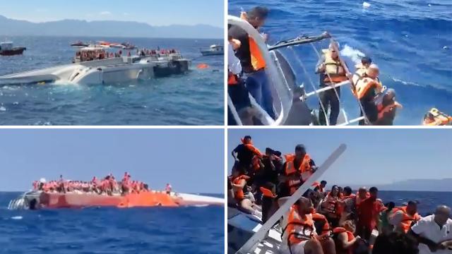 Girne açıklarında yaklaşık 260 yolcusu bulunan feribot battı