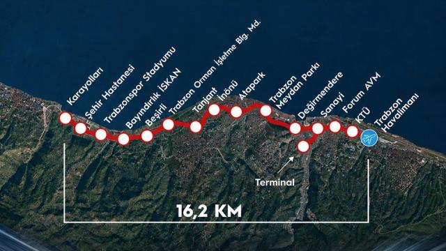 Trabzon'da raylı sistem hattının temeli 1 Eylül'de atılacak haber görseli