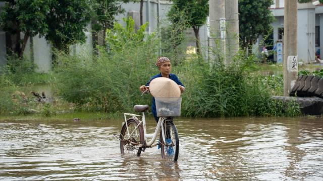 Vietnam'da nehrin taşması sonucu oluşan sel günlük hayatı olumsuz etkiledi