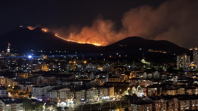 Ankara'da ağaçlık alanda çıkan yangına müdahale ediliyor haber görseli