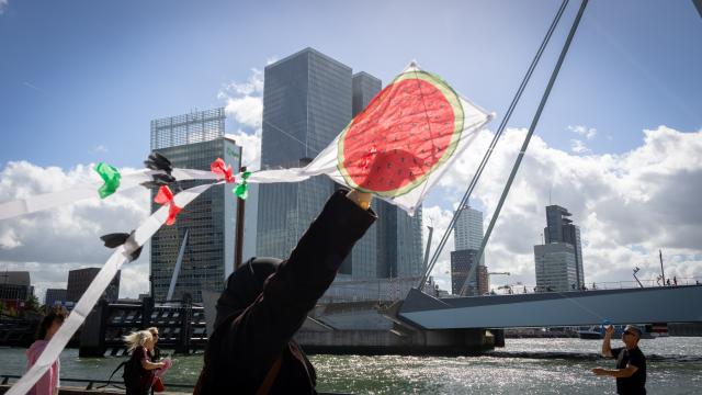 Hollanda'da Gazze'deki çocuklarla dayanışma için uçurtmalar uçuruldu
