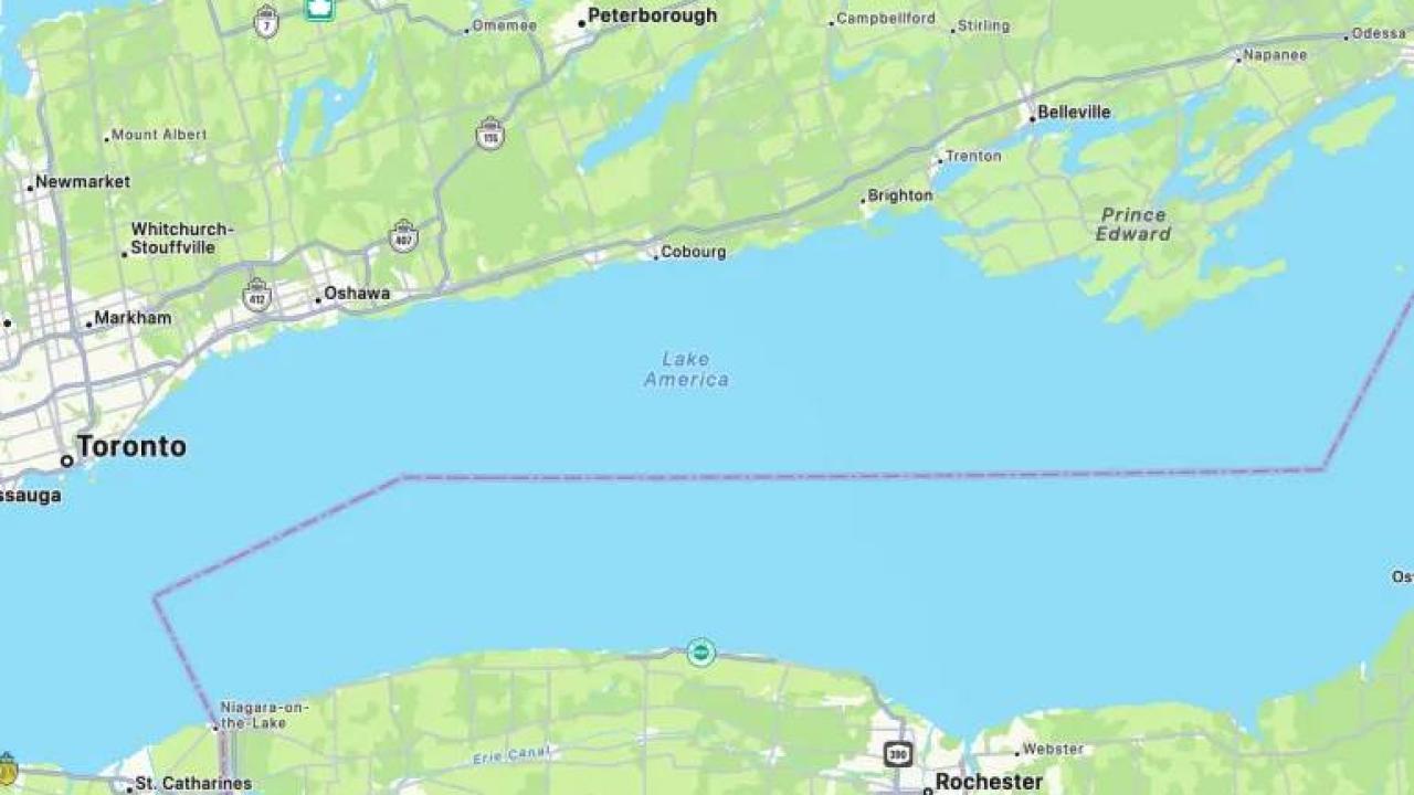 Apple, ABD’deki harita uygulamasında Ontario Gölü’nün adını Amerika Gölü olarak değiştirdi