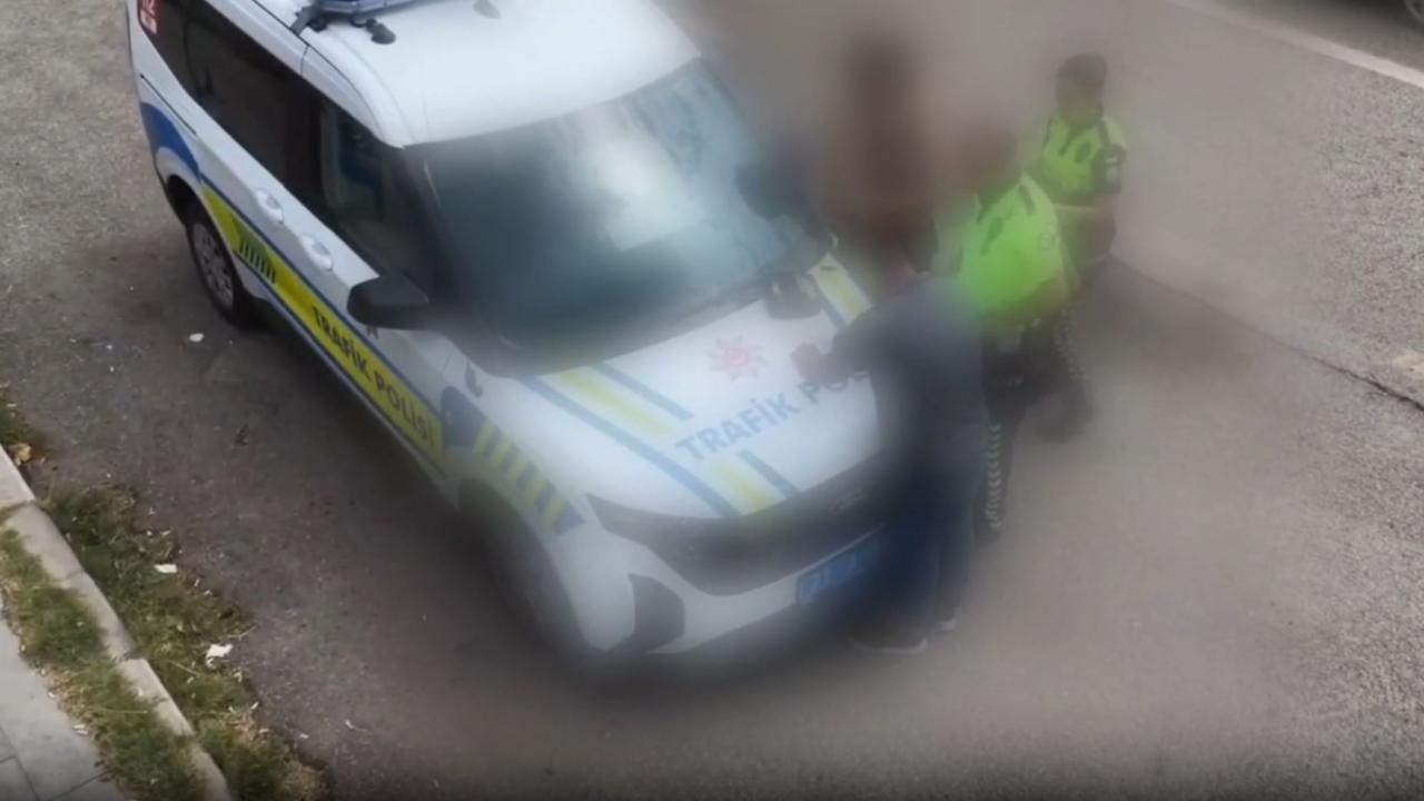Trafik uygulamasından kaçan sürücü dronla takip edilerek yakalandı