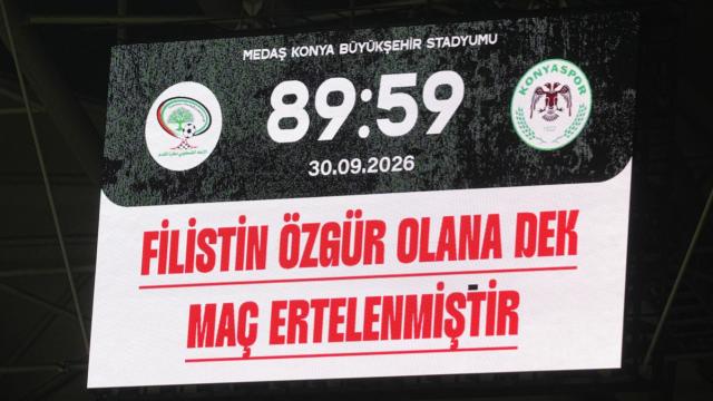 Konyaspor- Filistin maçı Filistin özgür olana kadar ertelendi