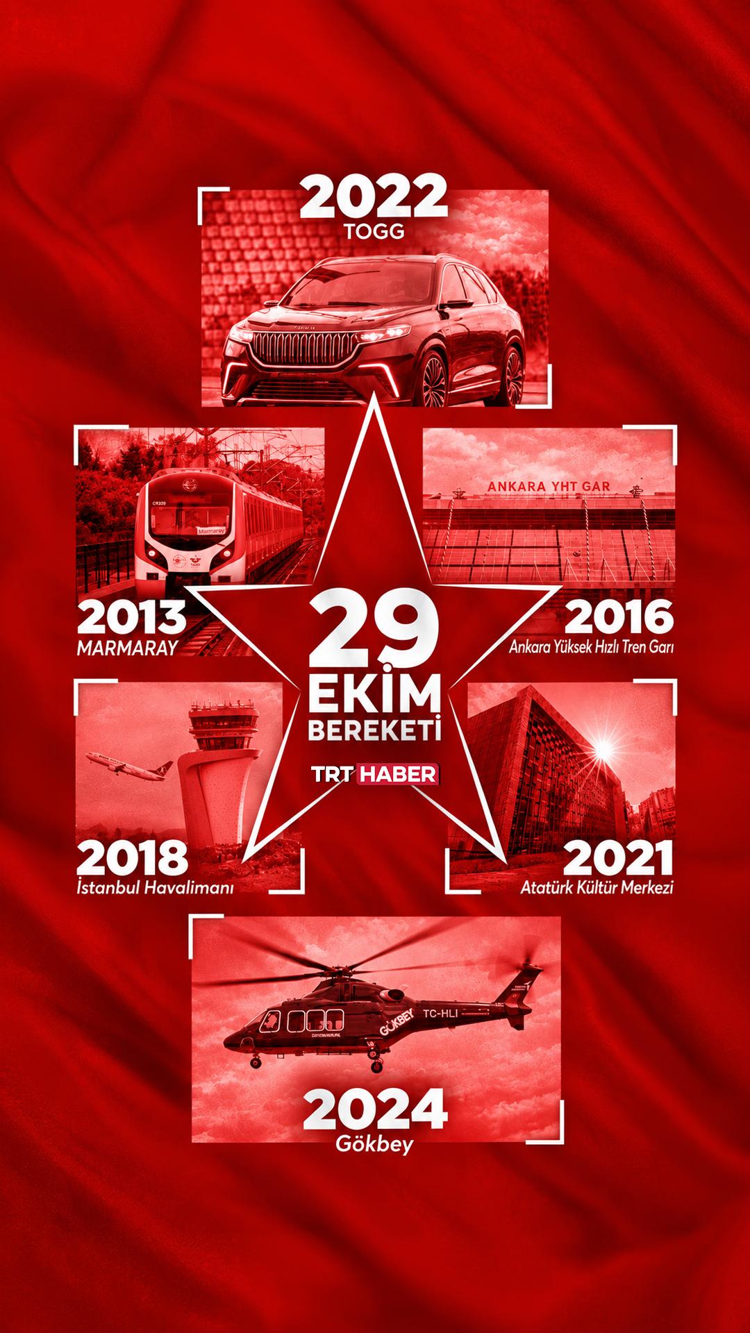 29 Ekim'de millete armağan edilen projeler