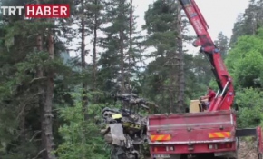 Düşen askeri helikopterin enkazı kaldırıldı