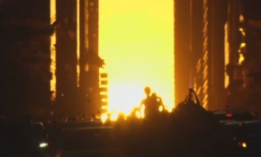 'Manhattanhenge' gün batımı