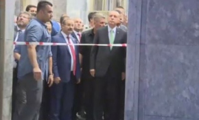 Erdoğan, Meclisin bombalanan bölümlerinde inceleme yaptı