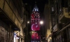 Galata Kulesi'ne Türk bayrağı yansıtıldı