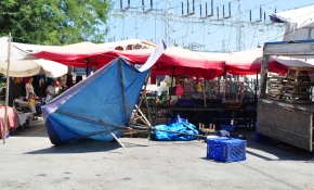 Helikopter halk pazarında alçak uçuş yaptı: 1 yaralı