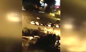Vatan Caddesi'ndeki otoparka inmeye çalışan helikopter