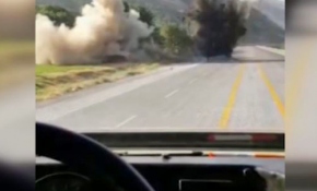 Karayoluna döşenen patlayıcı imha edildi