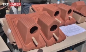 Kuşlar için, kuş yuvalı kiremit ürettirdiler