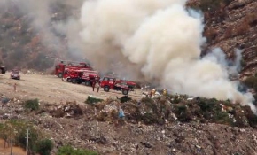 Bodrum'da çöplük yangını