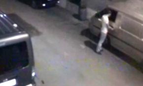 Aracın 30 saniyede çalınması güvenlik kamerasında