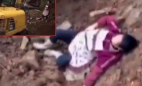 Kepçe kadına böyle çarptı