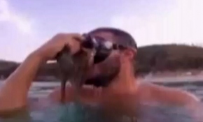 Yüzüne ahtapot yapıştı