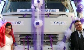 Damat gelini almaya tırla gitti