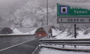 Bolu Dağı'ndaki kar yağışı