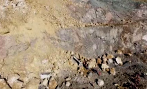 Maden ocağındaki heyelan havadan görüntülendi