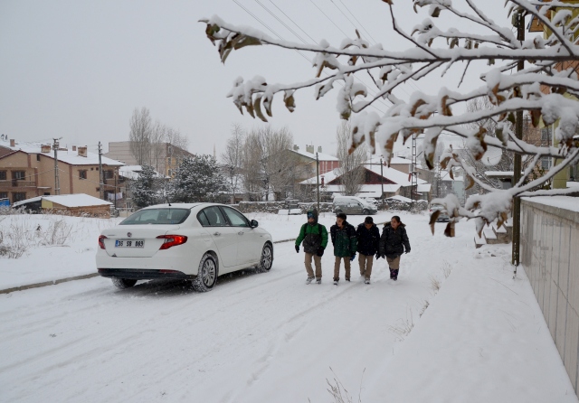 Kars`ta kar yağışı