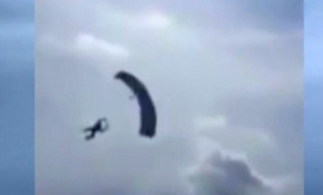 Paraşütçü böyle düştü