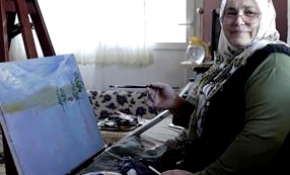 "Şalvarlı ressam"dan engelli ve çocuklara resim dersi