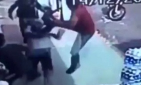 Hırsızın kaçışı, uçan tekmeyle bitti