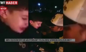 'Polis amcasına ağlayan çocuk'
