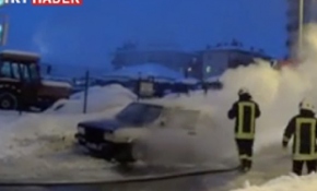 Konya'da otomobil yangını