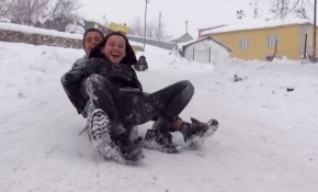 Kış en çok çocukları sevindirdi